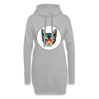 Pixie Bob Katze Rasse Cartoon Kawaii Tier Haustier - Hoodie-Kleid - Grau meliert - Vorne