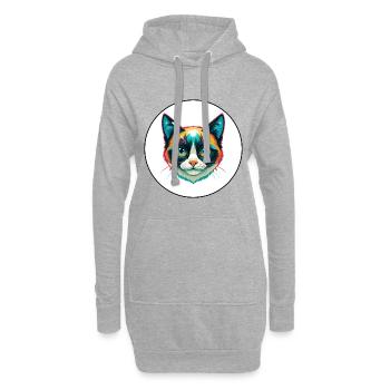 Schneeschuh Katze Rasse Karikatur Kawaii Tier Haustier - Hoodie-Kleid - Grau meliert - Vorne