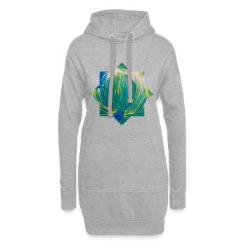 Motif d’étoile - peint à la main par Martina Eßer - Sweat-shirt à capuche long Femme - gris chiné - Devant
