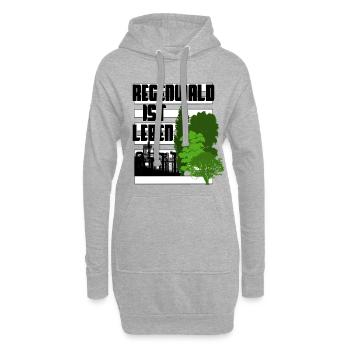 Regenwald ist Leben - Hoodie-Kleid - Grau meliert - Vorne
