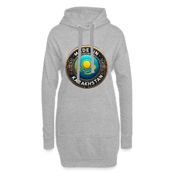 Made in Kasachstan Adler Geschenk - Hoodie-Kleid - Grau meliert - Vorne