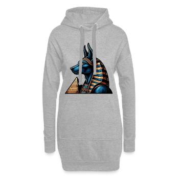Anubis | Gardien des tombes Égypte - Sweat-shirt à capuche long Femme - gris chiné - Devant