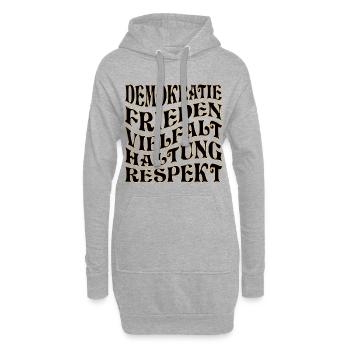 DEMOKRATIE RESPEKT WÄHLEN - Hoodie-Kleid - Grau meliert - Vorne