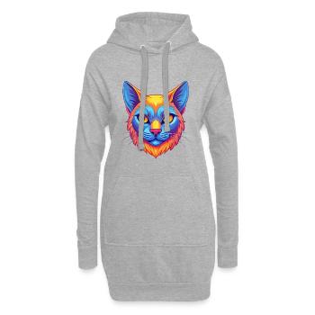 Chat javanais race dessin animé Kawaii animal de compagnie - Sweat-shirt à capuche long Femme - gris chiné - Devant