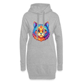 Munchkin Katze Rasse Karikatur Kawaii Tier Haustier - Hoodie-Kleid - Grau meliert - Vorne
