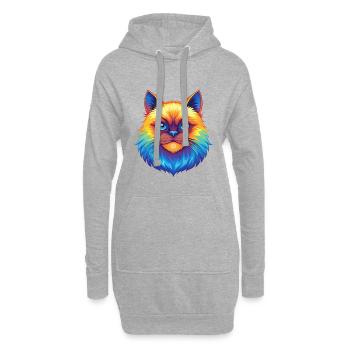 Himalaya Katze Rasse Karikatur Kawaii Tier Haustier - Hoodie-Kleid - Grau meliert - Vorne