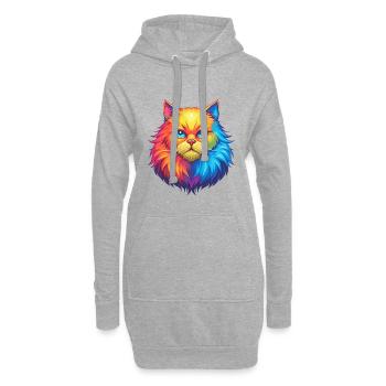 Weiße Langhaar Perserkatze Rasse Cartoon Kawaii Eine - Hoodie-Kleid - Grau meliert - Vorne