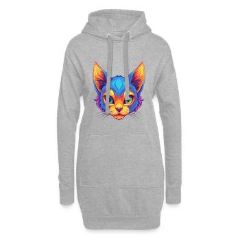 Pixie Bob Katze Rasse Cartoon Kawaii Tier Haustier - Hoodie-Kleid - Grau meliert - Vorne