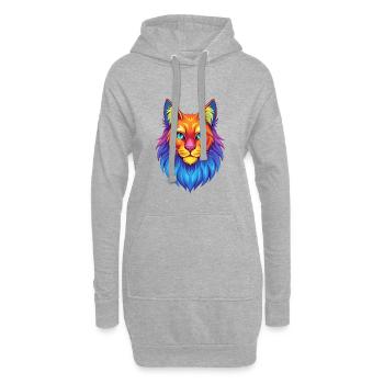 Forêt norvégienne Chat Race Dessin animé Kawaii Animal P - Sweat-shirt à capuche long Femme - gris chiné - Devant