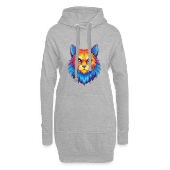 Chat Ragamuffin Race Dessin animé Kawaii Animal de compagnie - Sweat-shirt à capuche long Femme - gris chiné - Devant