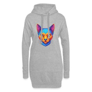 Korat Katze Rasse Cartoon Kawaii Tier Haustier - Hoodie-Kleid - Grau meliert - Vorne