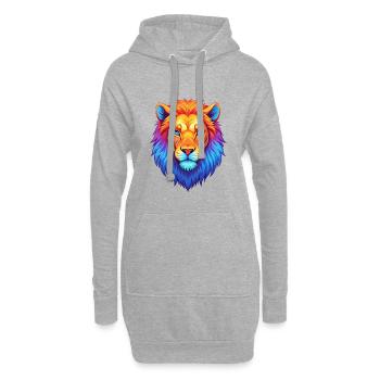 Liger Hybrid Löwe Tiger Katzenrasse Karikatur Kawaii A - Hoodie-Kleid - Grau meliert - Vorne
