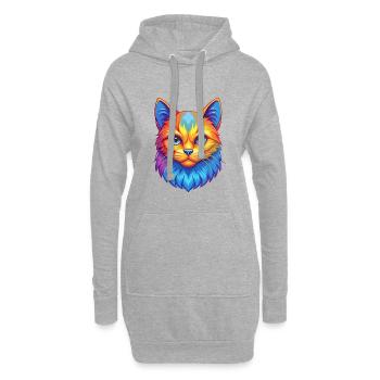 Hantilly Tiffany Chat Race Dessin animé Kawaii Animal P - Sweat-shirt à capuche long Femme - gris chiné - Devant