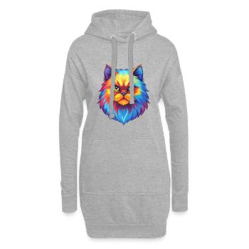 Colorpoint Chat Persan Race Dessin animé Kawaii Animal - Sweat-shirt à capuche long Femme - gris chiné - Devant