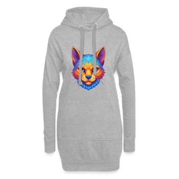 Chypre Chat Race Dessin Animé Kawaii Animal Pet - Sweat-shirt à capuche long Femme - gris chiné - Devant