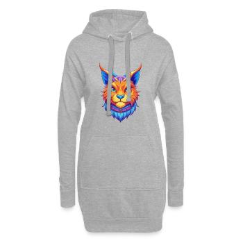 Highlander Katzenrasse Cartoon Kawaii Tier Haustier - Hoodie-Kleid - Grau meliert - Vorne