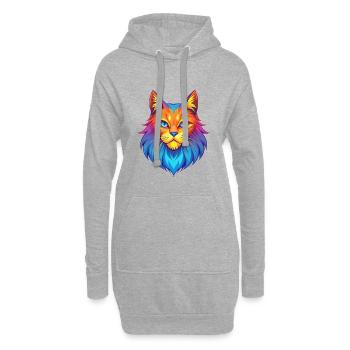 Allemand à poil long race de chat dessin animé Kawaii Animal Pe - Sweat-shirt à capuche long Femme - gris chiné - Devant