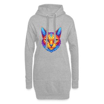 Kalifornische Spangled Katzenrasse Karikatur Kawaii Anima - Hoodie-Kleid - Grau meliert - Vorne