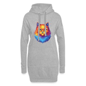 Britannique Chat à poil long Race Dessin animé Kawaii Animal P - Sweat-shirt à capuche long Femme - gris chiné - Devant