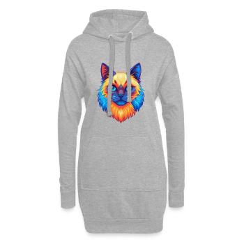 Birma Heilige Katze Rasse Karikatur Kawaii Tier Haustier - Hoodie-Kleid - Grau meliert - Vorne