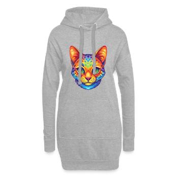 Australische Gefleckte Nebelkatze Rasse Karikatur Kawaii A - Hoodie-Kleid - Grau meliert - Vorne