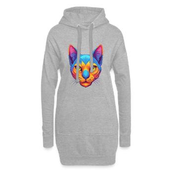 Bombay Chat Race Dessin animé Kawaii Animal Pet - Sweat-shirt à capuche long Femme - gris chiné - Devant