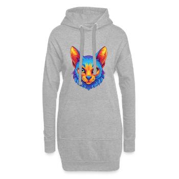 Australische Nebelkatze Rasse Karikatur Kawaii Tier Pe - Hoodie-Kleid - Grau meliert - Vorne