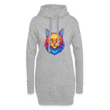 Bobtail américain chat race dessin animé Kawaii Animal P - Sweat-shirt à capuche long Femme - gris chiné - Devant