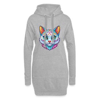 Australische Gefleckte Nebelkatze Rasse Karikatur Kawaii A - Hoodie-Kleid - Grau meliert - Vorne