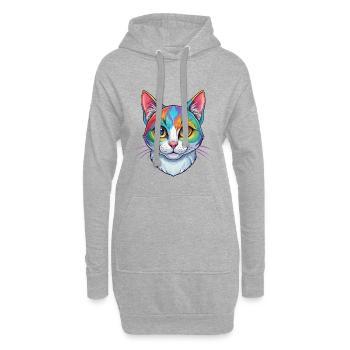 Brasilianisch Kurzhaar Katzenrasse Karikatur Kawaii Anima - Hoodie-Kleid - Grau meliert - Vorne