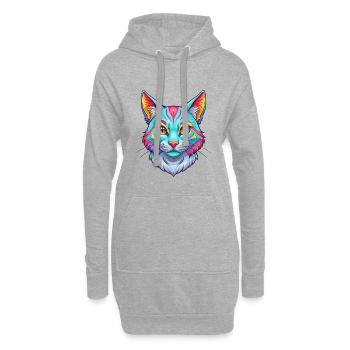 Californie Spangled Cat Breed Cartoon Kawaii Anima - Sweat-shirt à capuche long Femme - gris chiné - Devant