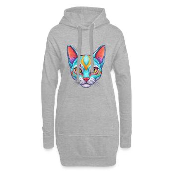 Ocicat Chat Race Dessin Animé Kawaii Animal Pet - Sweat-shirt à capuche long Femme - gris chiné - Devant