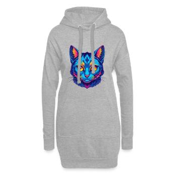 Australische Gefleckte Nebelkatze Rasse Karikatur Kawaii A - Hoodie-Kleid - Grau meliert - Vorne