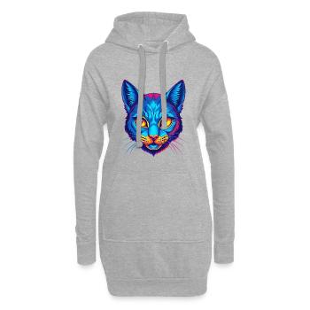 Californie Spangled Cat Breed Cartoon Kawaii Anima - Sweat-shirt à capuche long Femme - gris chiné - Devant