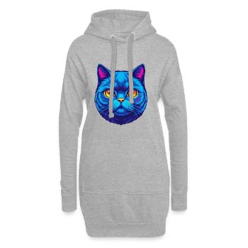 Britische Falten Kurzhaar Katzenrasse Cartoon Kawaii An - Hoodie-Kleid - Grau meliert - Vorne
