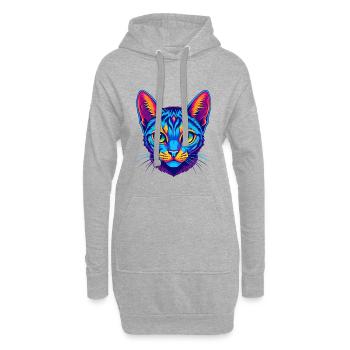 Ocicat Chat domestique race dessin animé Kawaii Animal Pe - Sweat-shirt à capuche long Femme - gris chiné - Devant