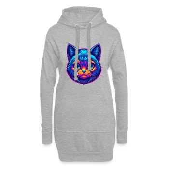 Munchkin Katze Rasse Karikatur Kawaii Tier Haustier - Hoodie-Kleid - Grau meliert - Vorne