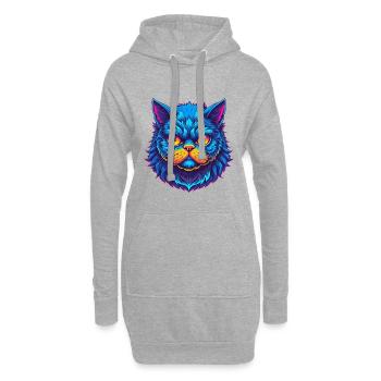 Selkirk Rex Katzenrasse Cartoon Kawaii Tier Haustier - Hoodie-Kleid - Grau meliert - Vorne