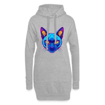 Chat Tonkinois Race de chat Dessin animé Kawaii Animal de compagnie - Sweat-shirt à capuche long Femme - gris chiné - Devant