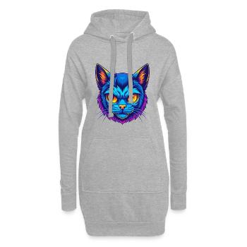 Pixie Bob Katze Rasse Cartoon Kawaii Tier Haustier - Hoodie-Kleid - Grau meliert - Vorne