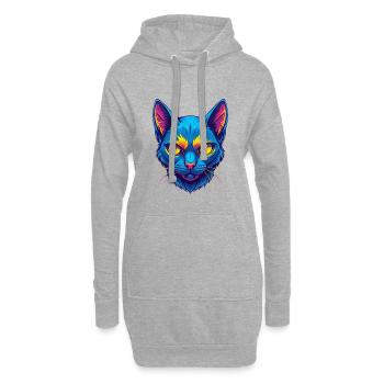 Khao Manee Chat Race Dessin Animé Kawaii Animal Pet - Sweat-shirt à capuche long Femme - gris chiné - Devant