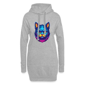 Hantilly Tiffany Chat Race Dessin animé Kawaii Animal P - Sweat-shirt à capuche long Femme - gris chiné - Devant