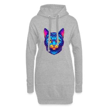 Hauskatze Rasse Karikatur Kawaii Tier Haustier - Hoodie-Kleid - Grau meliert - Vorne