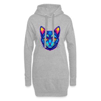 Brasilianisch Kurzhaar Katzenrasse Karikatur Kawaii Anima - Hoodie-Kleid - Grau meliert - Vorne