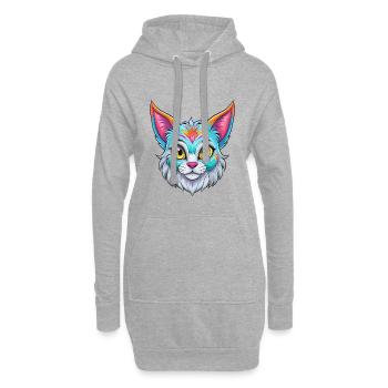 Pixie Bob Katze Rasse Cartoon Kawaii Tier Haustier - Hoodie-Kleid - Grau meliert - Vorne