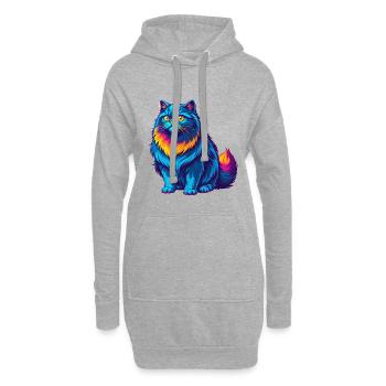 Britannique Chat à poil long Race Dessin animé Kawaii Animal P - Sweat-shirt à capuche long Femme - gris chiné - Devant