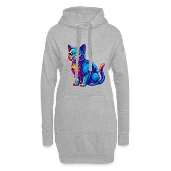 Burmilla Chat Race Dessin animé Kawaii Animal Pet - Sweat-shirt à capuche long Femme - gris chiné - Devant