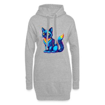 Balinesische Katze Rasse Cartoon Kawaii Tier Haustier - Hoodie-Kleid - Grau meliert - Vorne