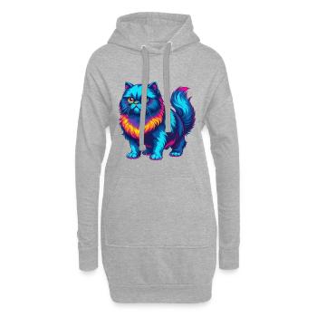 Colorpoint Chat Persan Race Dessin animé Kawaii Animal - Sweat-shirt à capuche long Femme - gris chiné - Devant