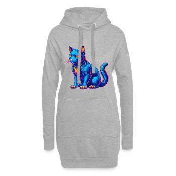 Korat Chat Race Dessin Animé Kawaii Animal Pet - Sweat-shirt à capuche long Femme - gris chiné - Devant